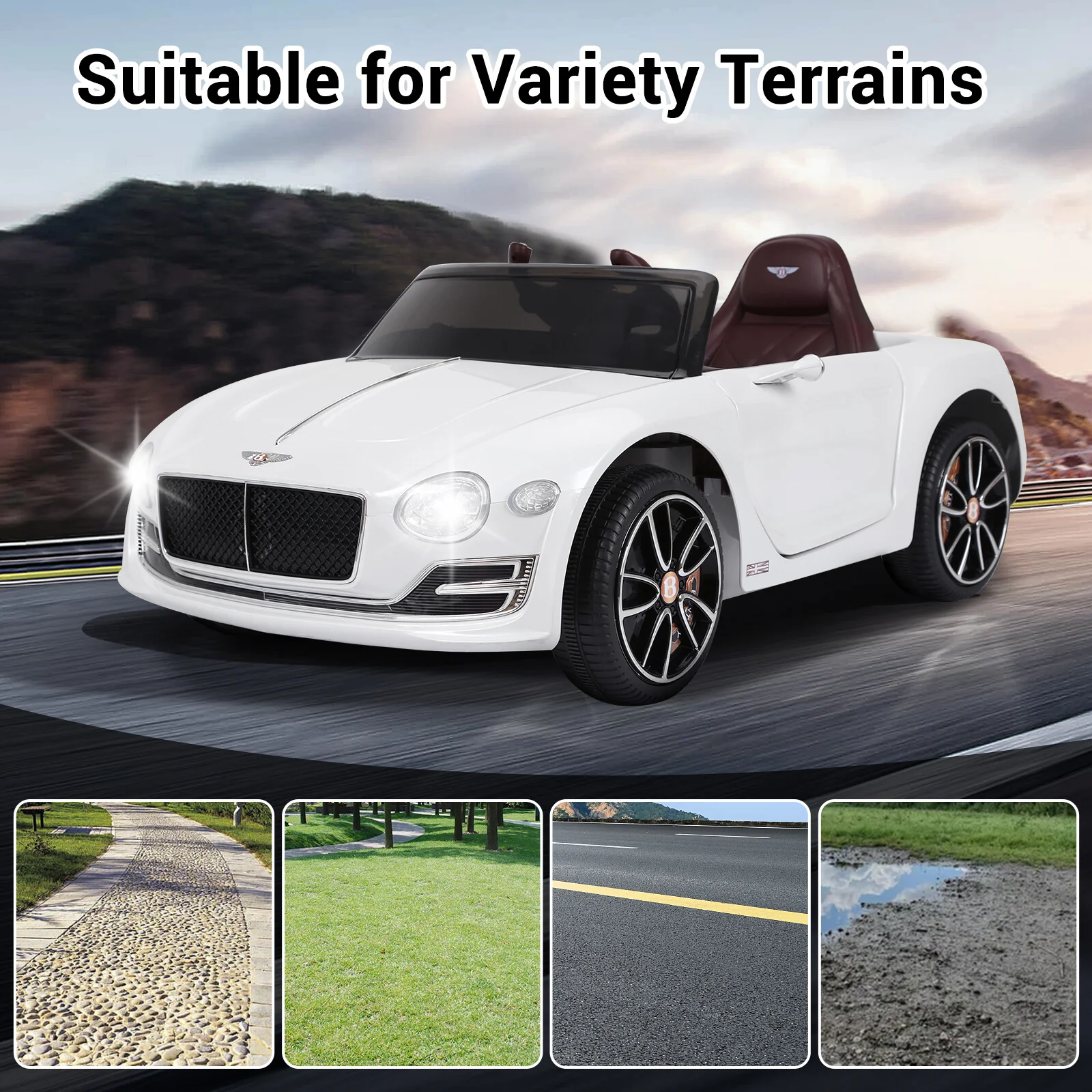 12V Licensed Bentley Electric Kids Ride-On Car with Remote Control, MP3, and Lights - Image 8
