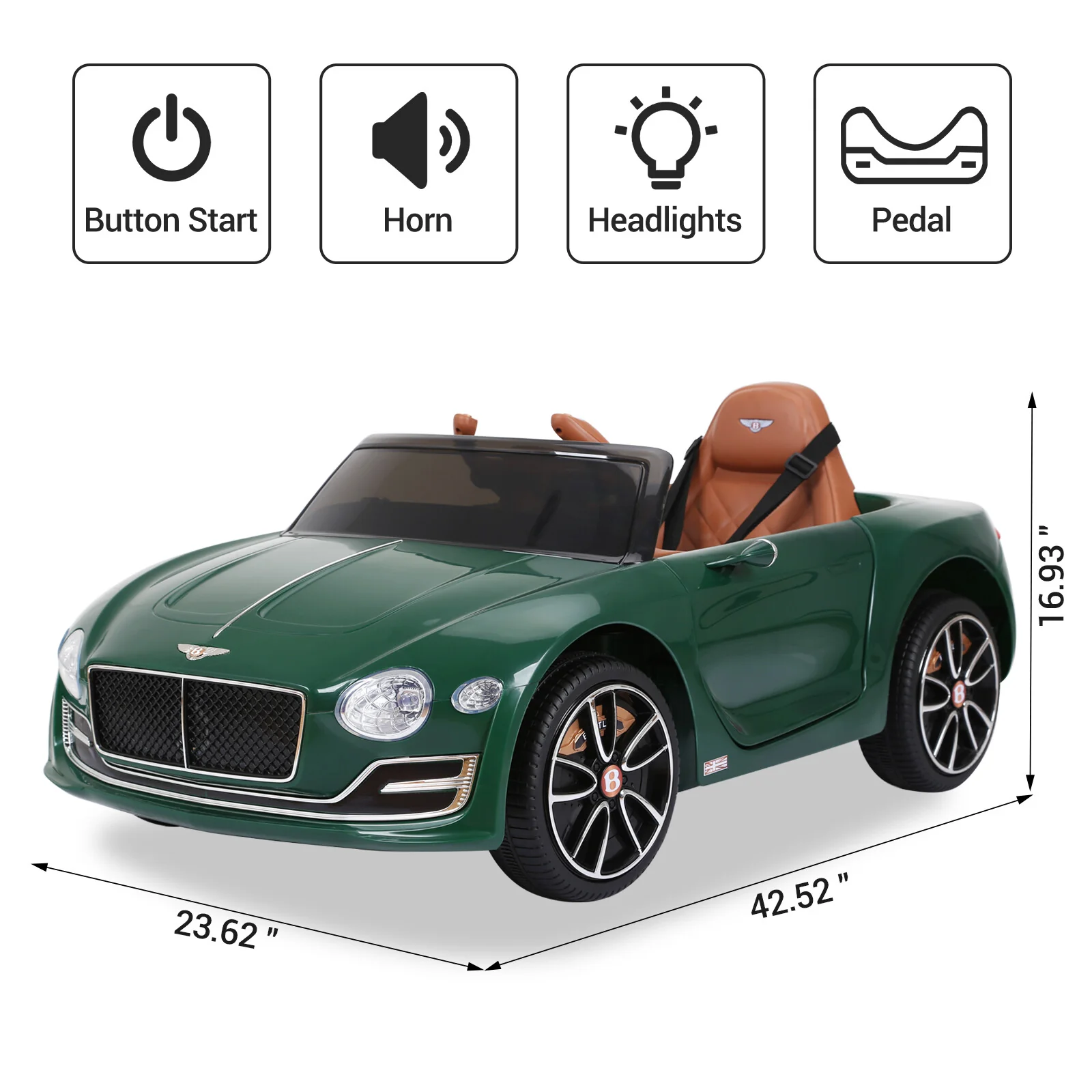 Licensed Bentley Style 12V Kids Electric Ride-On Car with Remote Control - Image 13