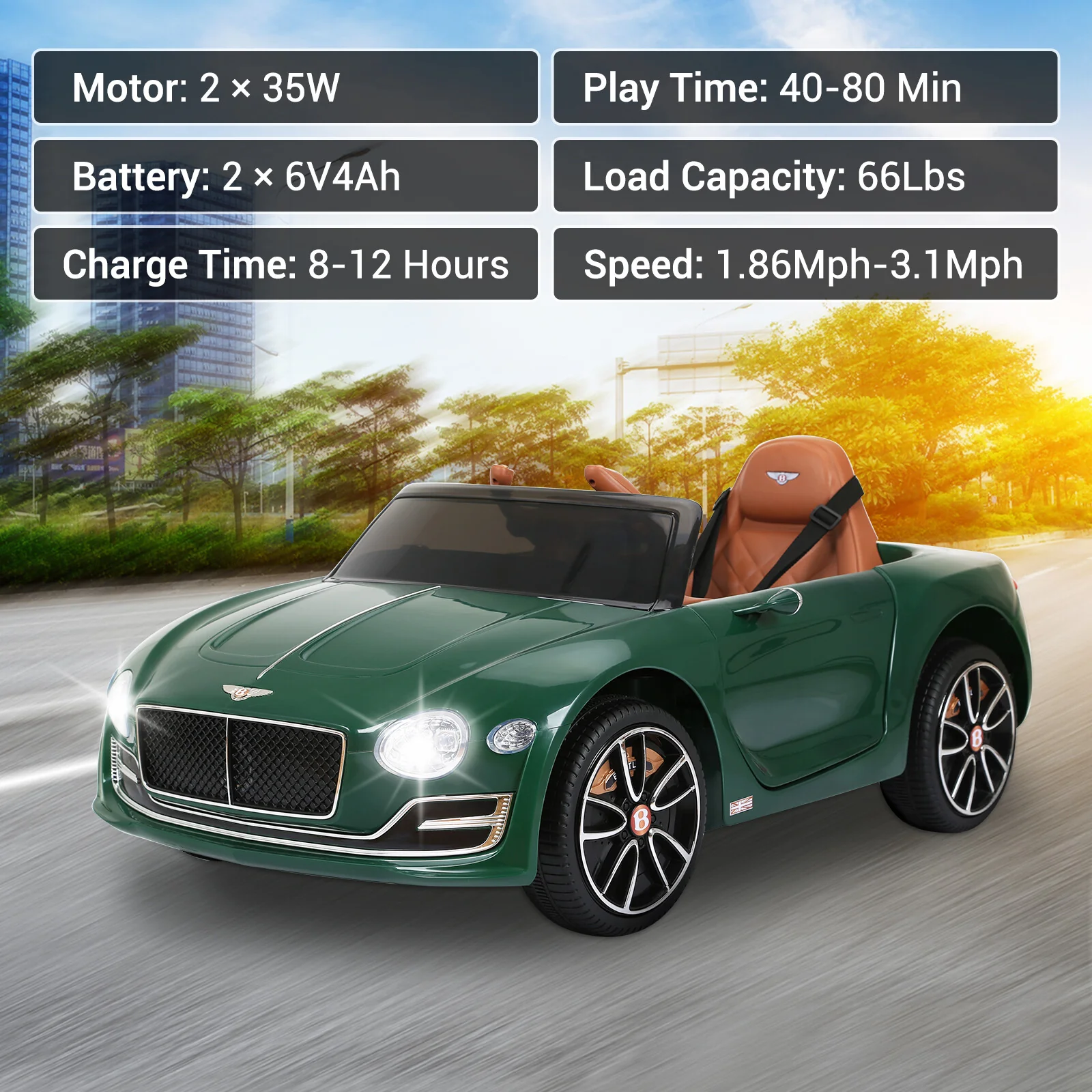 Licensed Bentley Style 12V Kids Electric Ride-On Car with Remote Control - Image 4