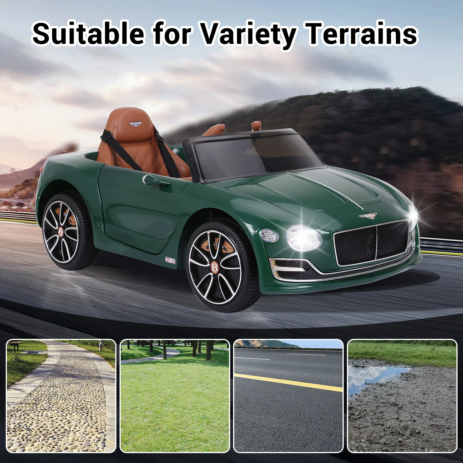 Licensed Bentley Style 12V Kids Electric Ride-On Car with Remote Control - Image 9