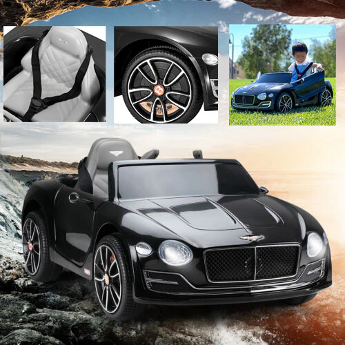 Licensed Bentley Style Kids Electric Ride-On Car 12V with Remote Control and LED Lights, Black - Image 10