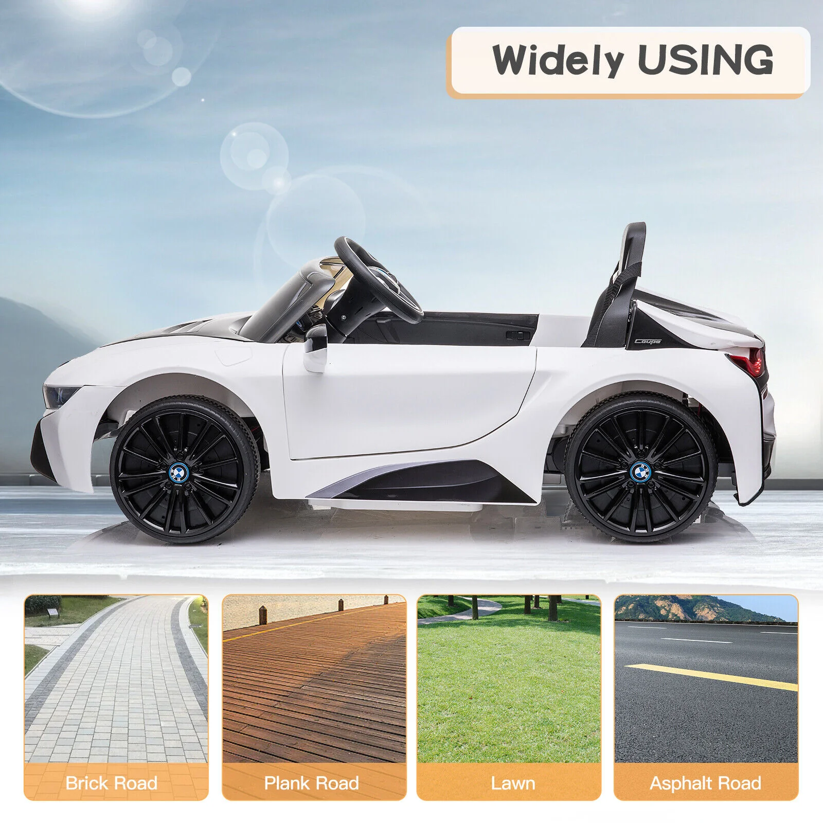 Licensed BMW Style Electric Ride-On Car for Kids with Remote Control, MP3 Player, and LED Lights - 12V - Image 7