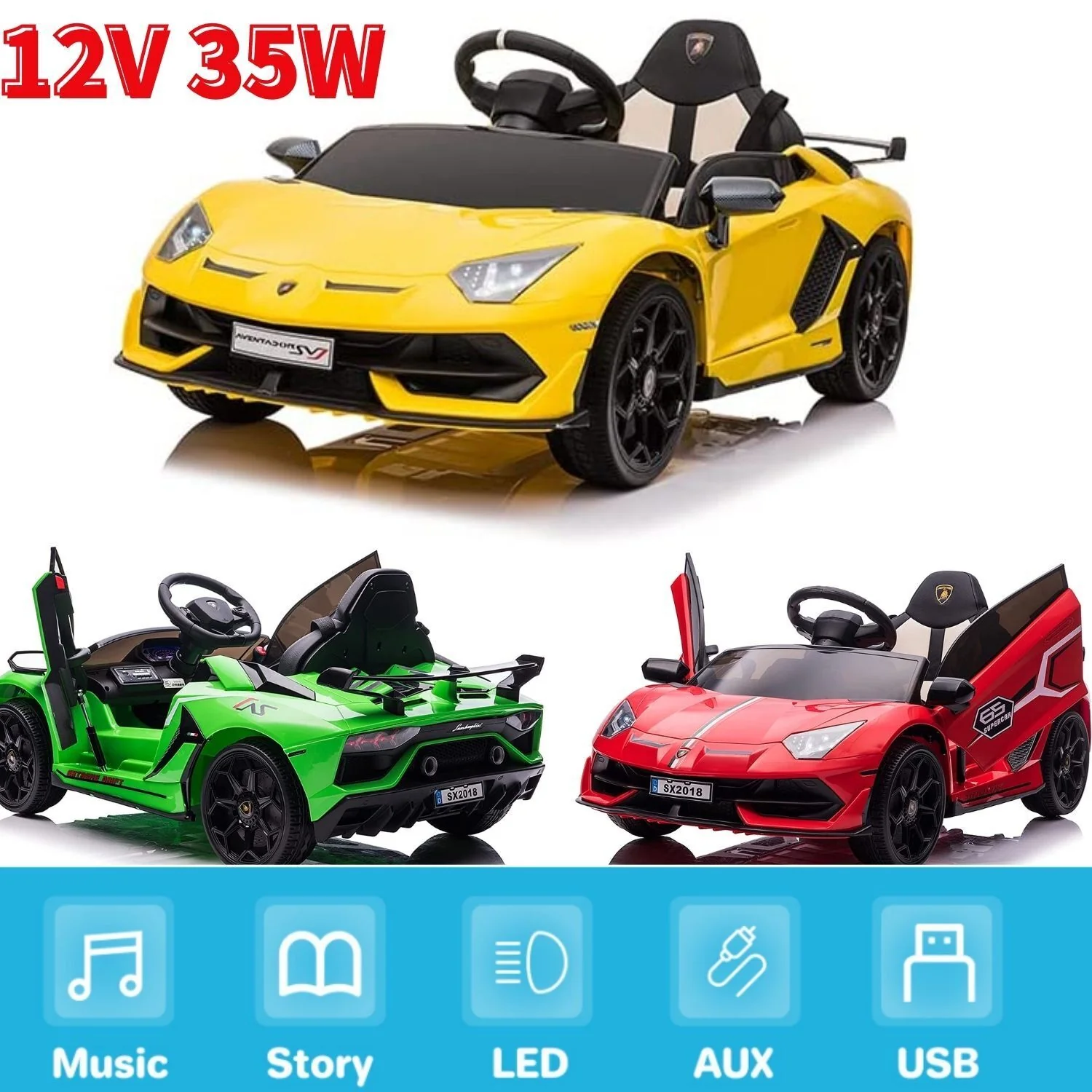 Licensed Lamborghini Electric Ride-On Car for Kids - Perfect Xmas or Bday Gift! - Image 6