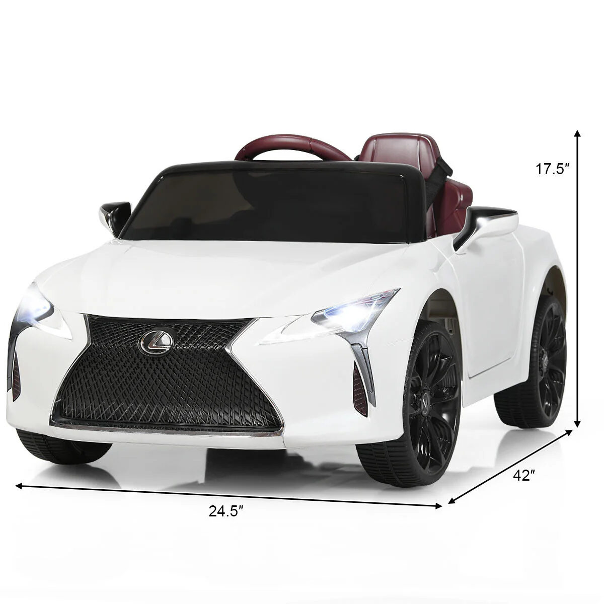 Licensed Lexus LC500 Electric Ride-On Car for Kids with Remote Control - White - Image 2