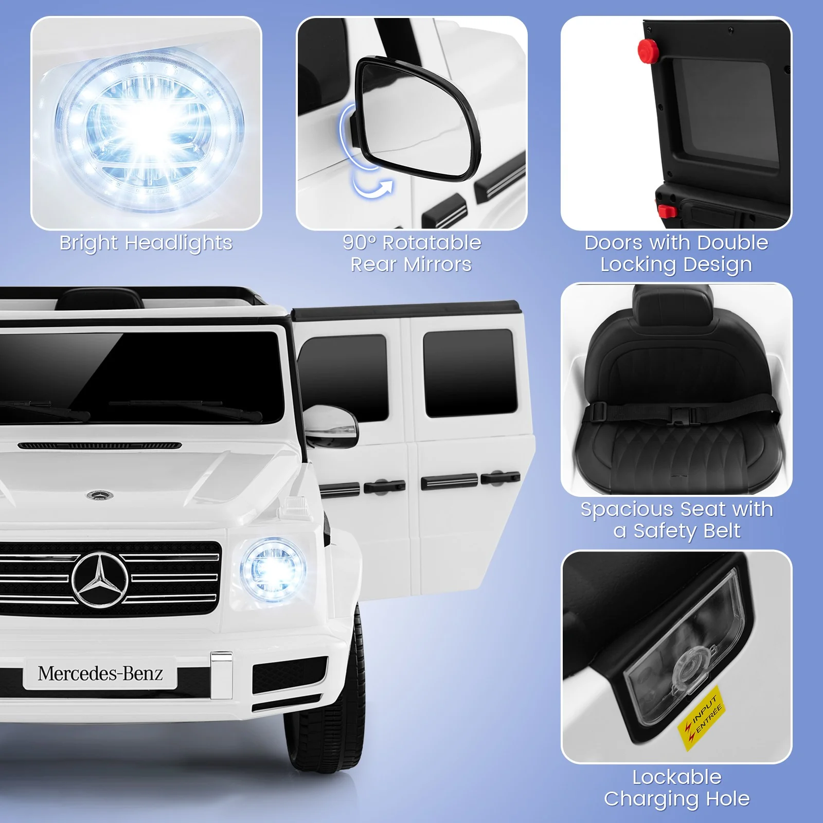 Mercedes-Benz G500 12V Battery-Powered Ride-On Truck for Kids - Image 9