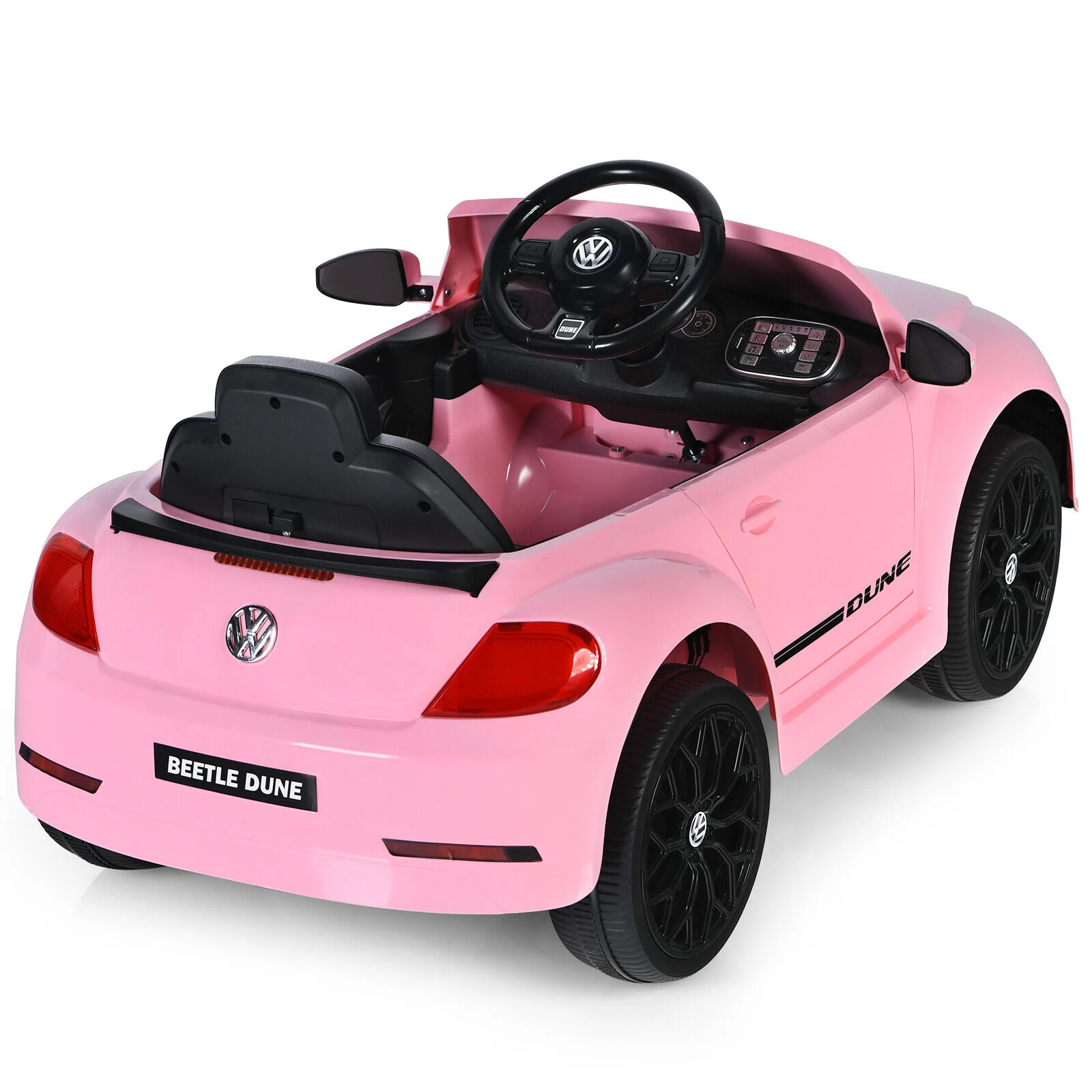 Licensed Pink Volkswagen Beetle Ride-On Car for Kids with Remote Control and Music - 12V - Image 10