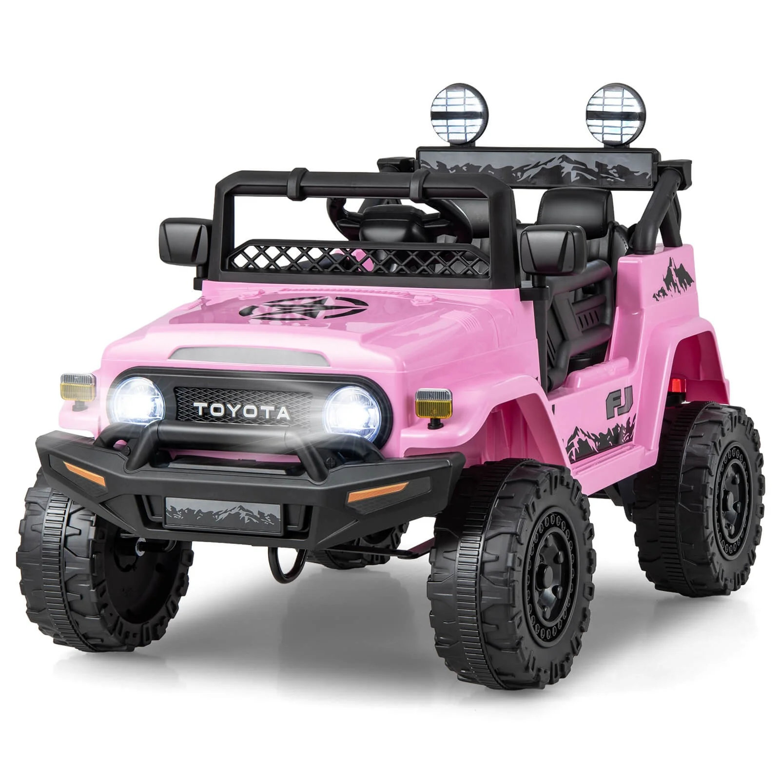 Licensed Toyota FJ Toddler 12V Battery-Powered Pink Ride-On Truck - Image 11