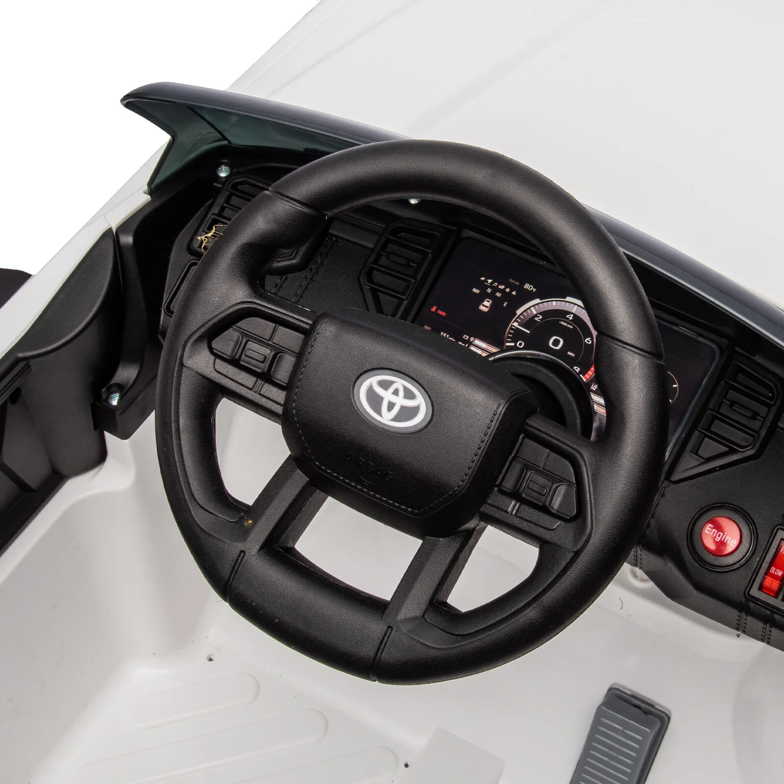 Licensed Toyota Tundra White 12V Kids Ride On Car with 3 Speeds and Dual Motors - Image 11