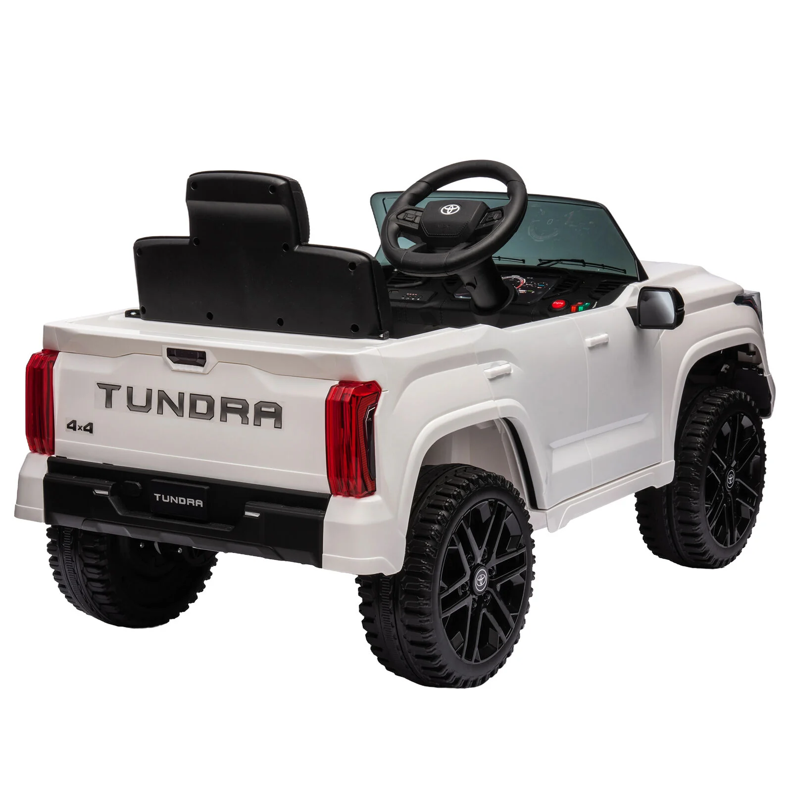 Licensed Toyota Tundra White 12V Kids Ride On Car with 3 Speeds and Dual Motors - Image 4