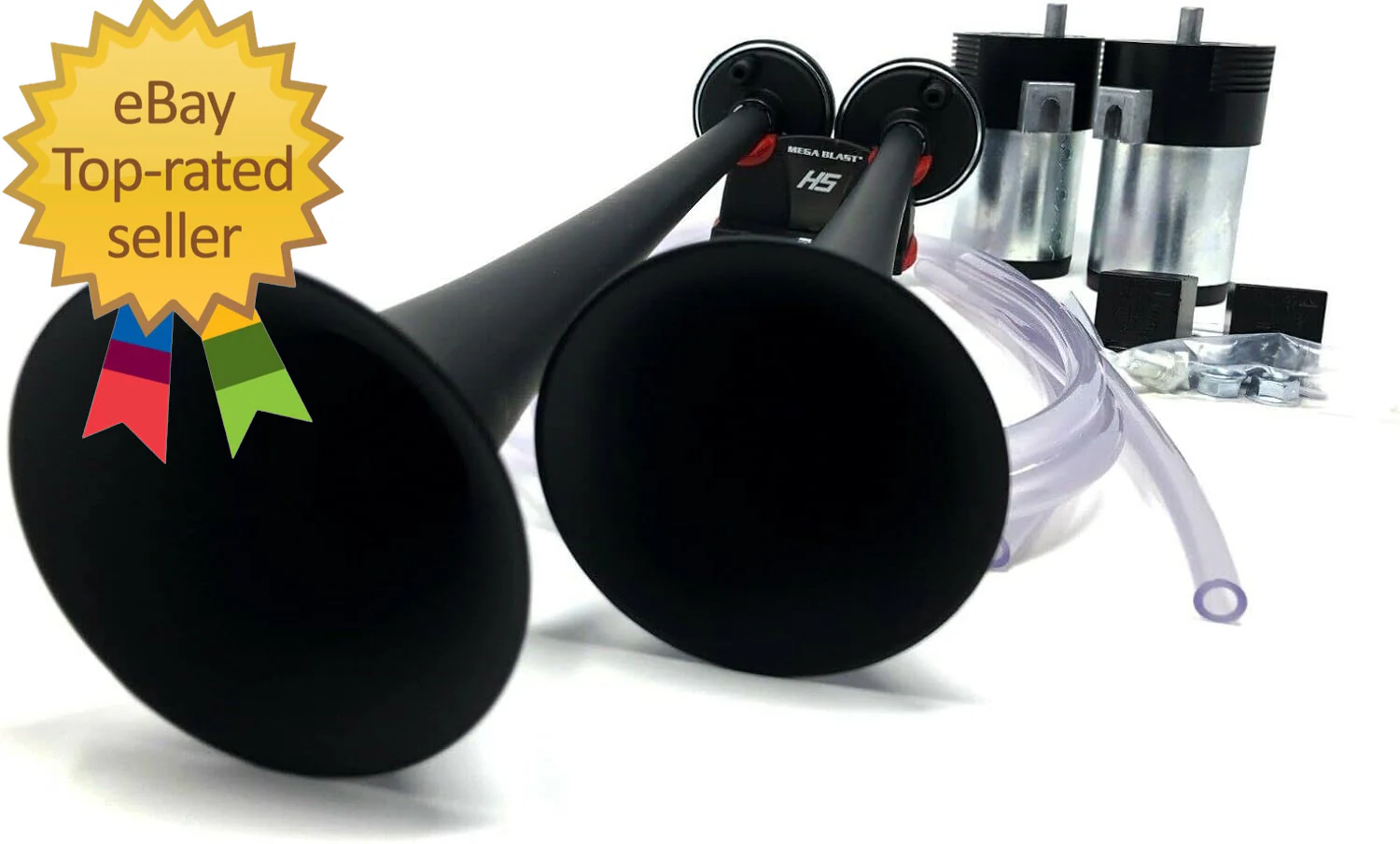 Mega Blast Air Horns for Trucks, Cars, SUVs, and Trains – Loud Black Sound - Image 10