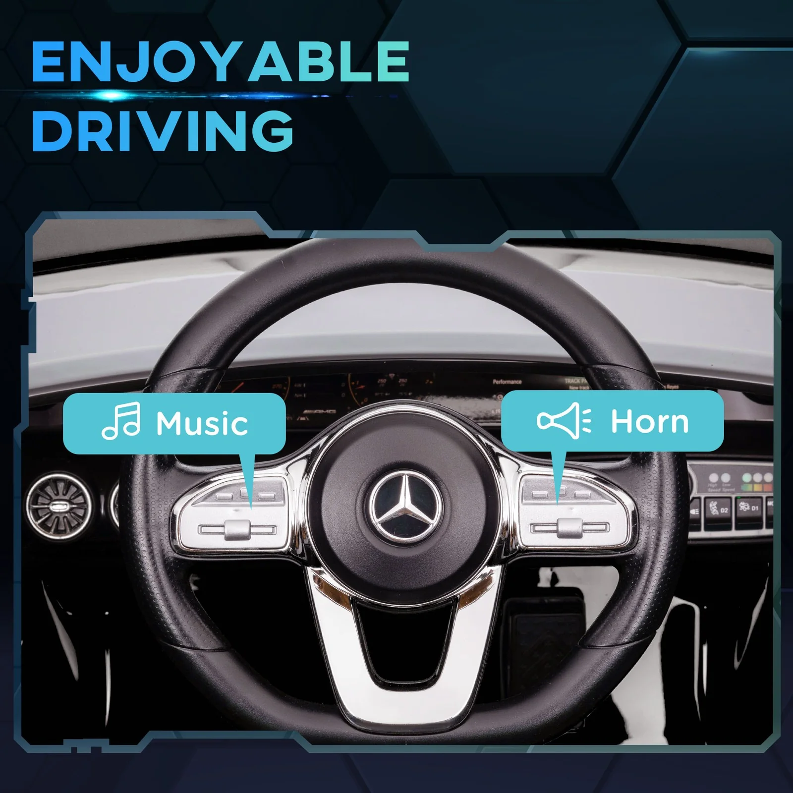 12V Licensed Mercedes-Benz AMG Kids Ride-On Car with Remote Control Black - Image 7