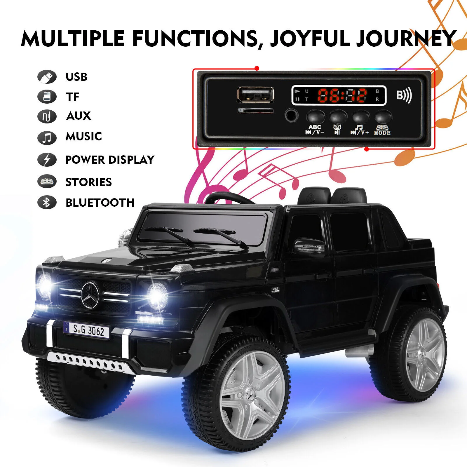 Mercedes-Benz Electric Ride-On Car for Kids with Lights, Music, and Remote Control - 12V - Image 7