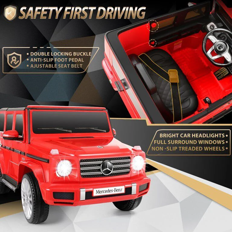 Mercedes-Benz Licensed G500 Electric Ride-On Toy Car with Remote Control and LED Lights for Kids - Image 25