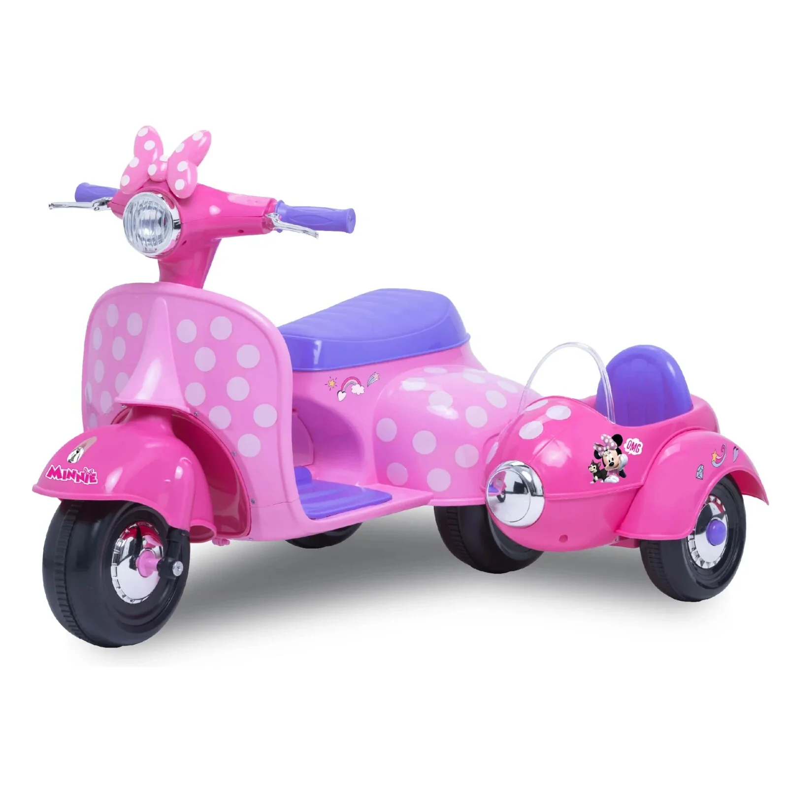 Battery-Powered Minnie Mouse Electric Scooter with Side Car for Toddlers 18-30 Months Pink - Image 7