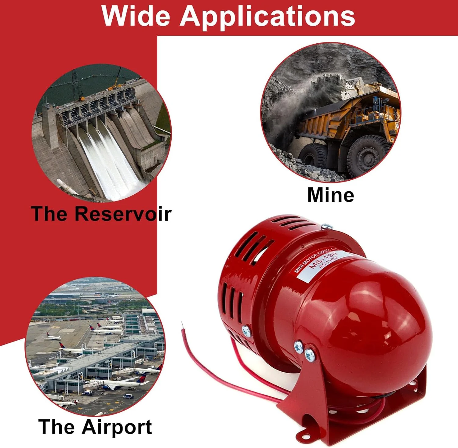 Electric Industrial Motor-Driven Red Alarm Siren 110V AC 114dB 1 Piece - Image 7
