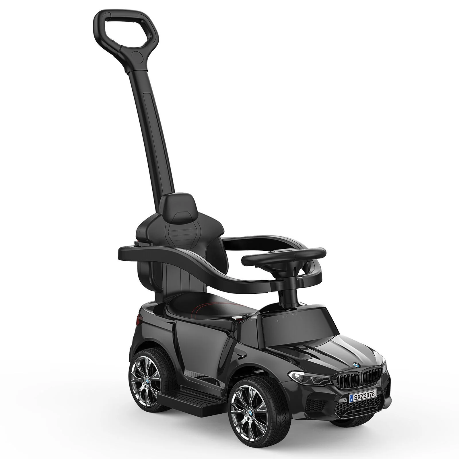 Music-Infused Ride-On Car with Safety Bar for Toddlers and Kids
