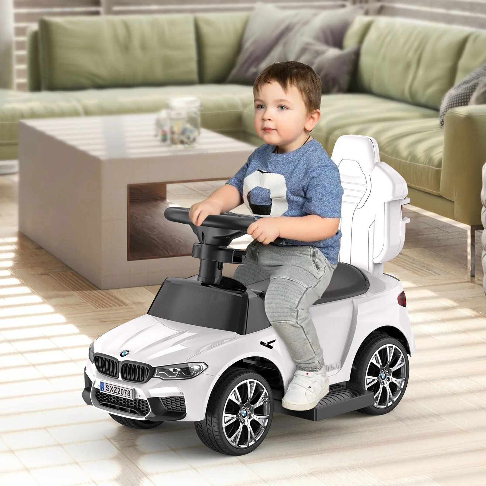 Music-Infused Ride-On Car with Safety Bar for Toddlers and Kids - Image 17