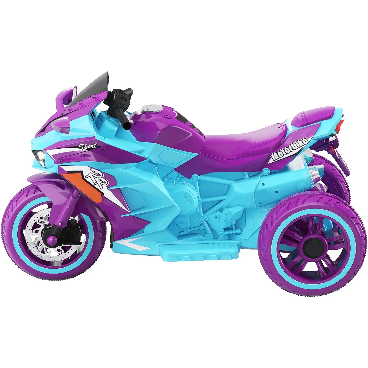 12V Electric Kids Ride-On Dirt Bike Motorcycle with 3 Wheels and LED Lights, Multi-Color