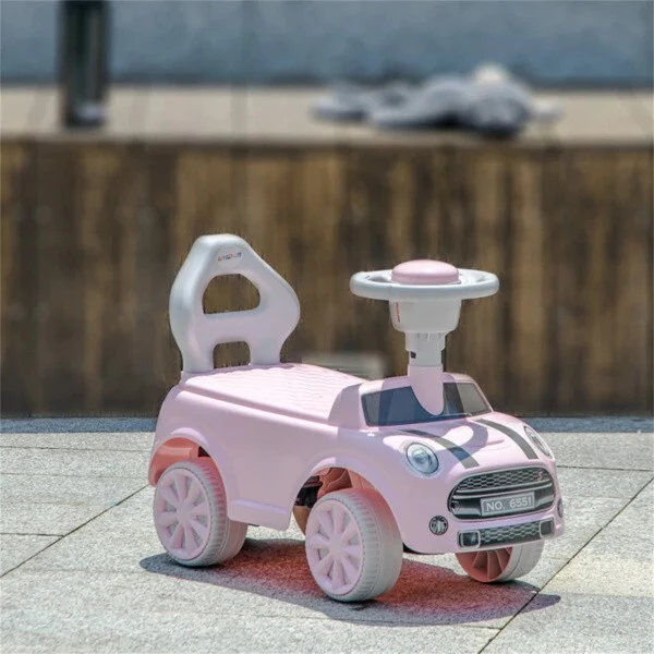 Pink Toddler Ride-On Toy with Horn - Image 2