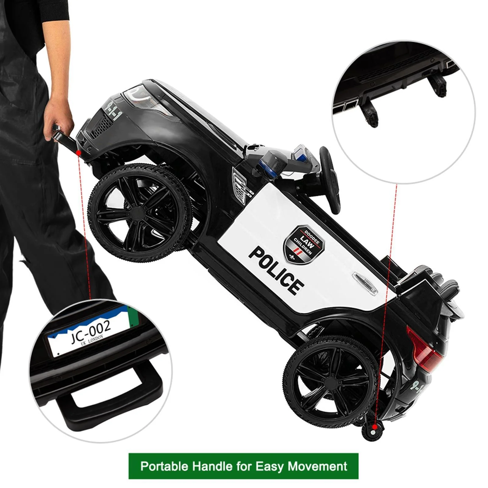 Police SUV Ride-On Car for Kids with 3 Speeds, Lights, AUX, and Sirens - Perfect Gift! - Image 5