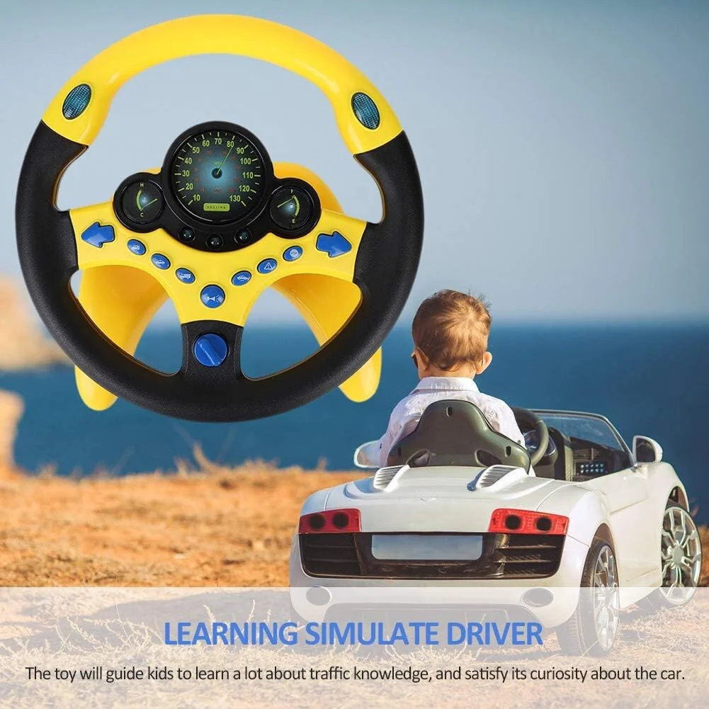 Portable Simulated Driving Steering Wheel Toy for Educational Play and Imaginative Fun - Image 11