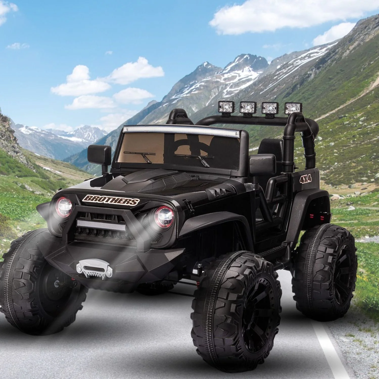 Premium 24V Electric Kids Ride-On Truck with MP3, LED Lights, Remote Control, and 2 Seats - 400W - Image 3