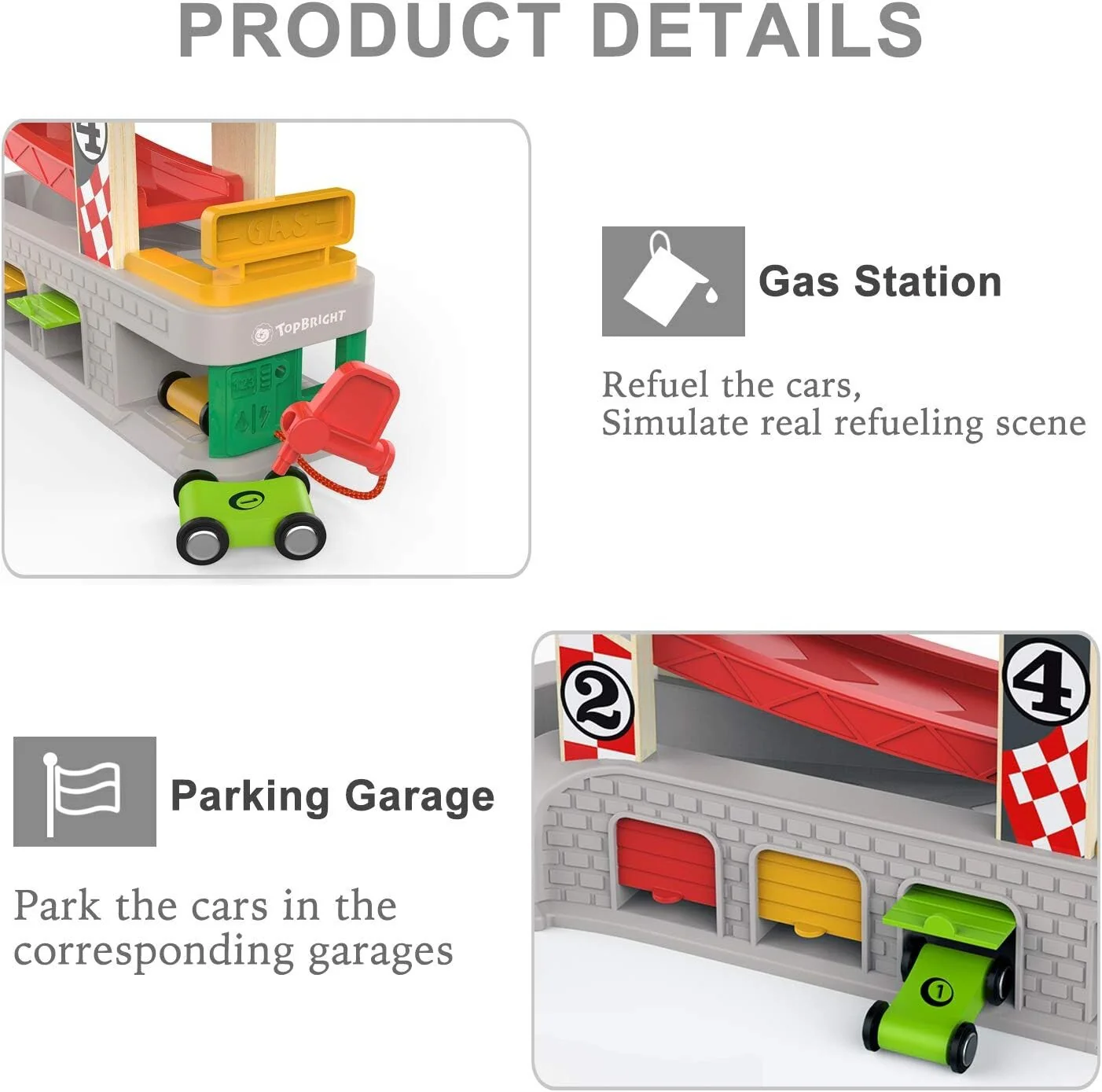 Preschool Learning Car Ramp Toy with Garage and 4 Cars for Ages 1-3 Years - Image 6