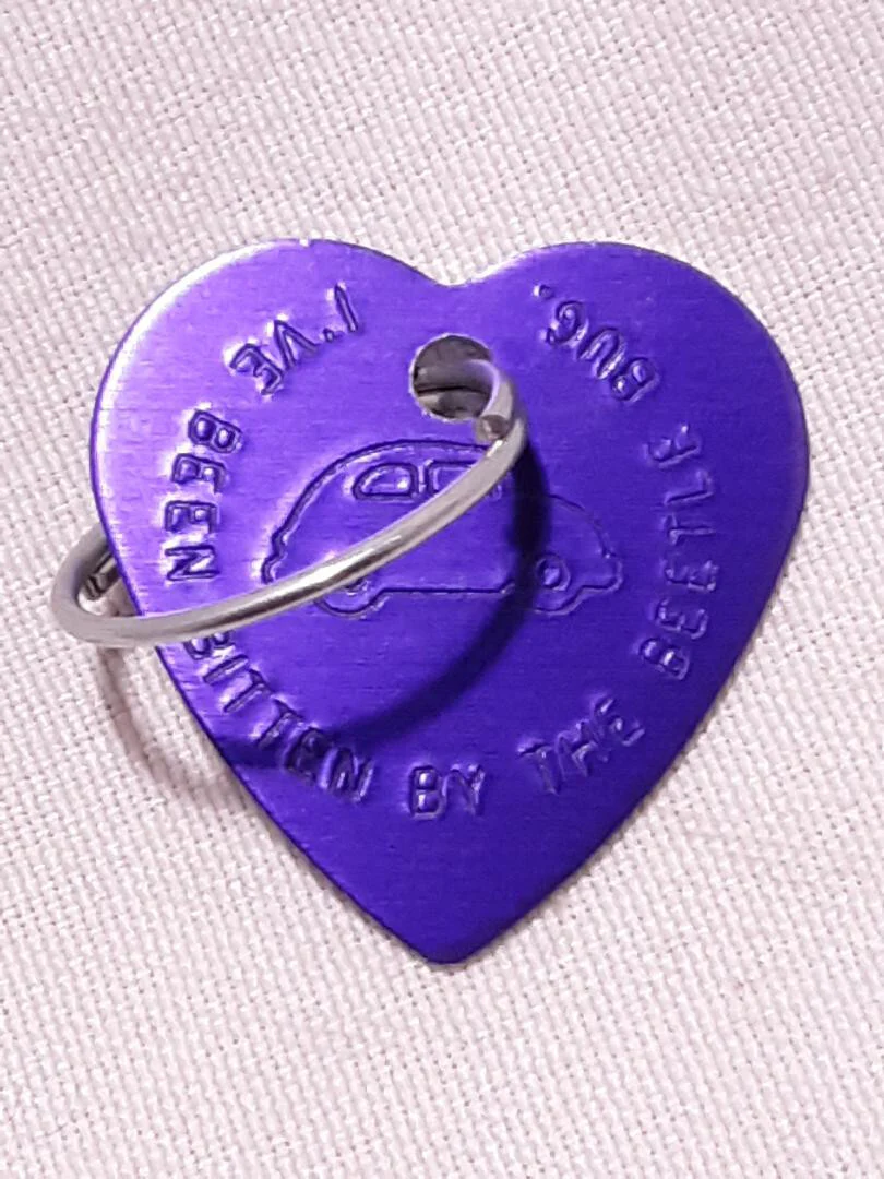 Purple Plated Beetle Bug Key Ring Tag for Keys - Image 2
