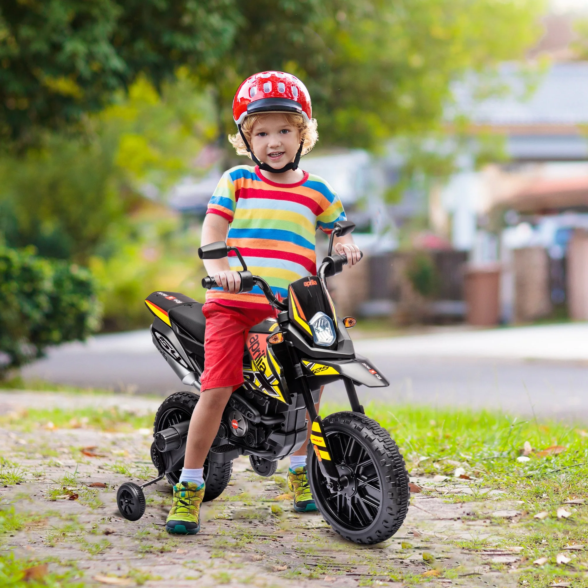 12V Licensed Kids Motorcycle with Training Wheels - Image 9