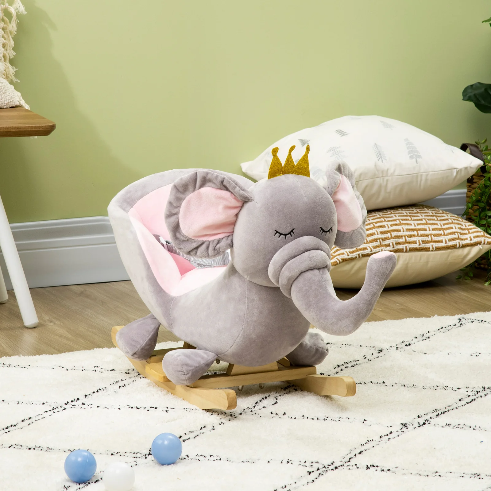 Baby Toddler Rocking Elephant and Horse Chair Toy with Sound - Image 2