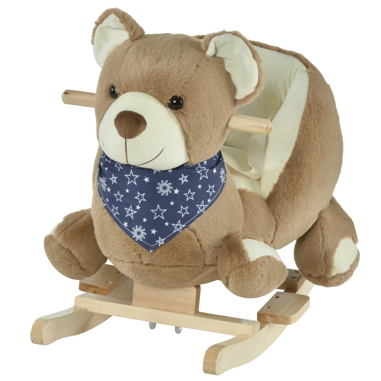 Deluxe Baby Rocking Horse with Lullaby, Bear-Themed Animal Ride-On Toy - Image 3