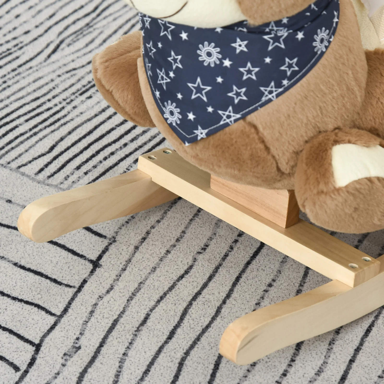 Deluxe Baby Rocking Horse with Lullaby, Bear-Themed Animal Ride-On Toy - Image 4