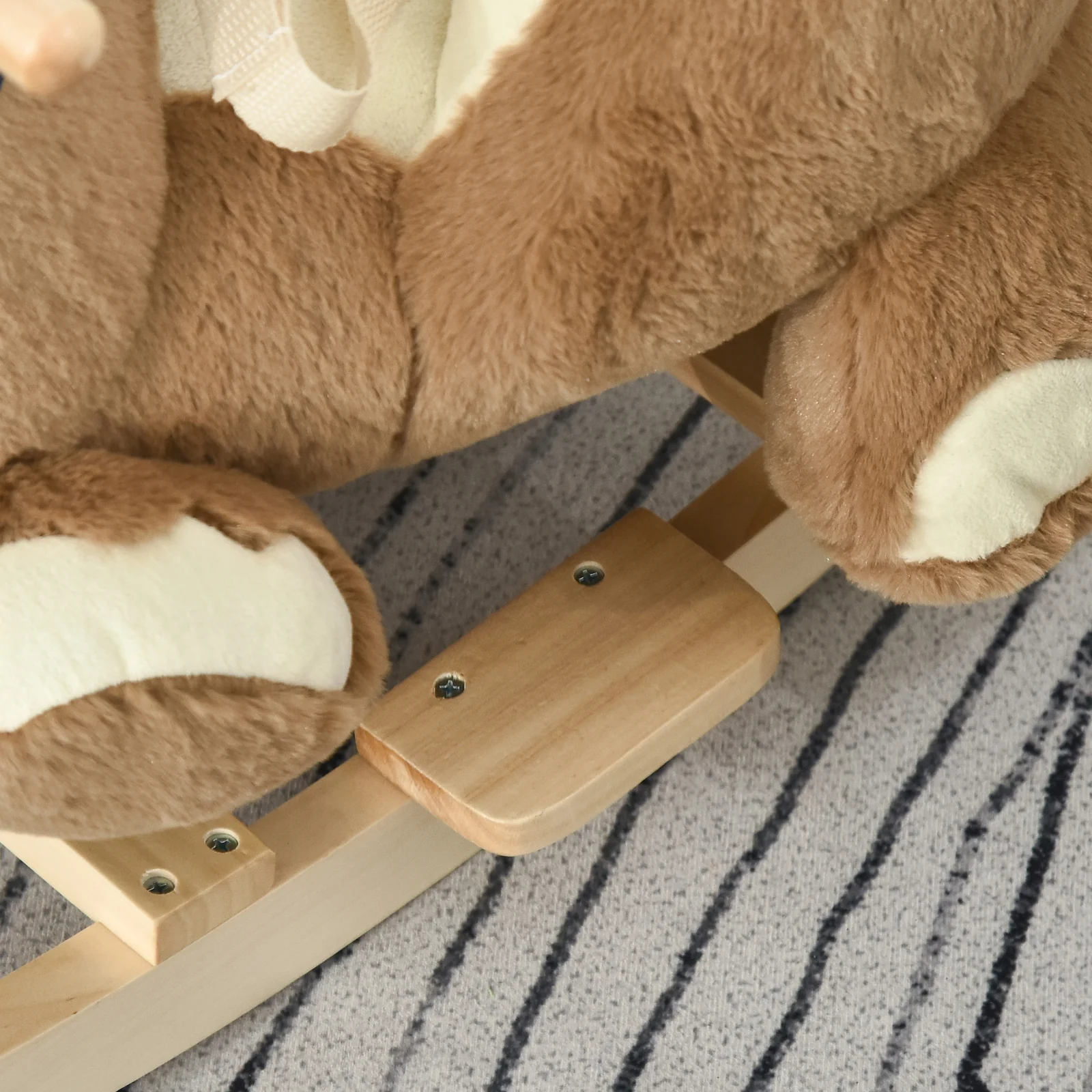 Deluxe Baby Rocking Horse with Lullaby, Bear-Themed Animal Ride-On Toy - Image 5