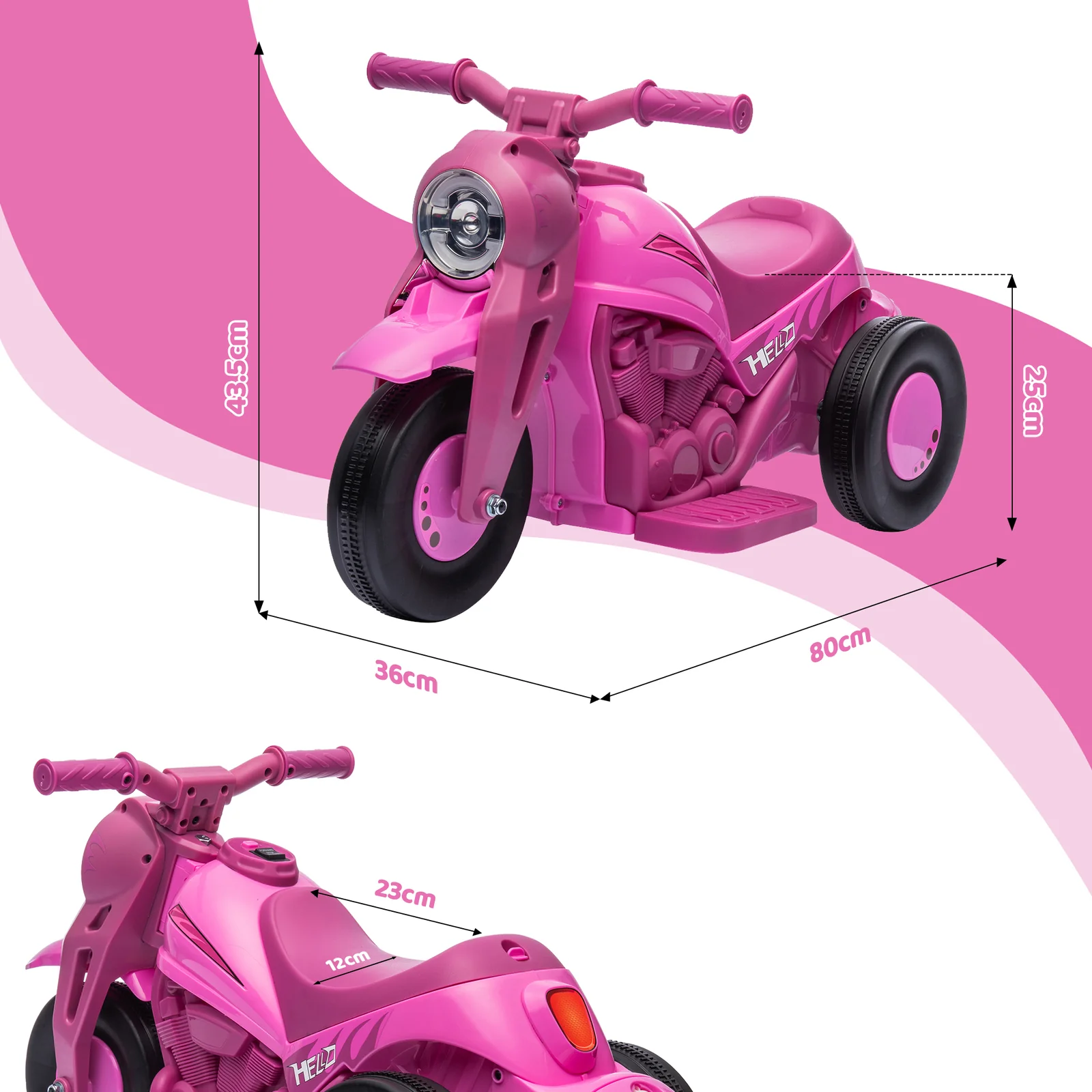 6V Electric Ride-On Bubble Car for Kids, 3-Wheeled Motorcycle with 2 MPH Speed - Image 6