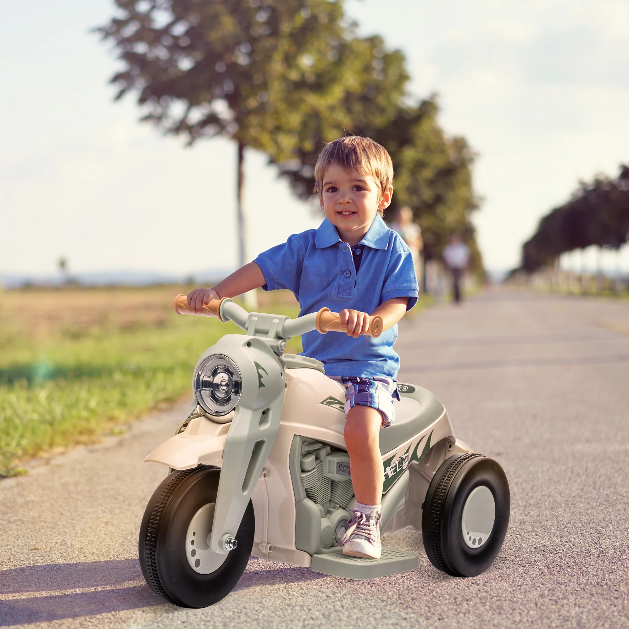 6V Ride-On Motorcycle and Bubble Car with Music - Image 9