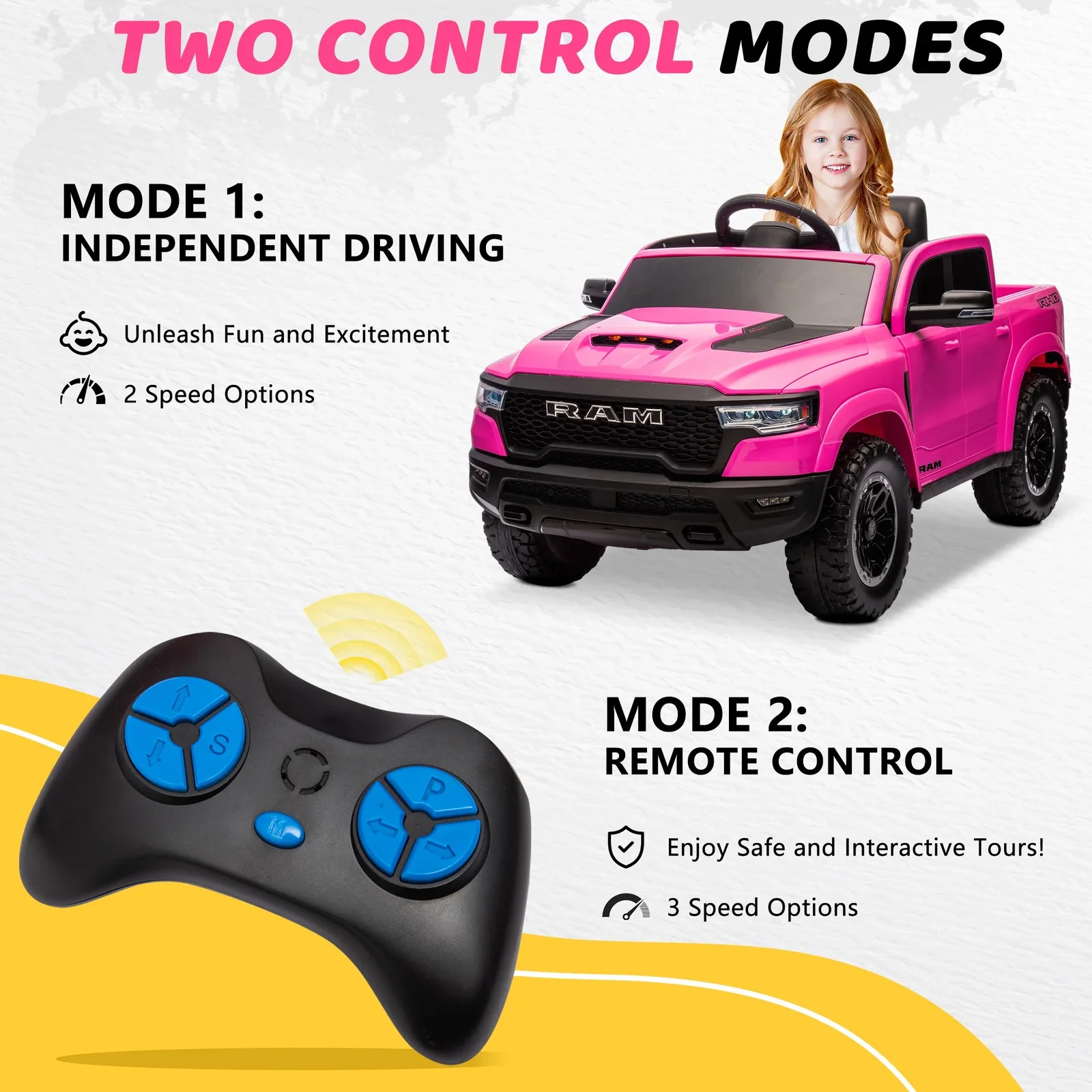 12V Ride-On Toy Car with Remote Control and 4-Wheel Suspension - Image 3