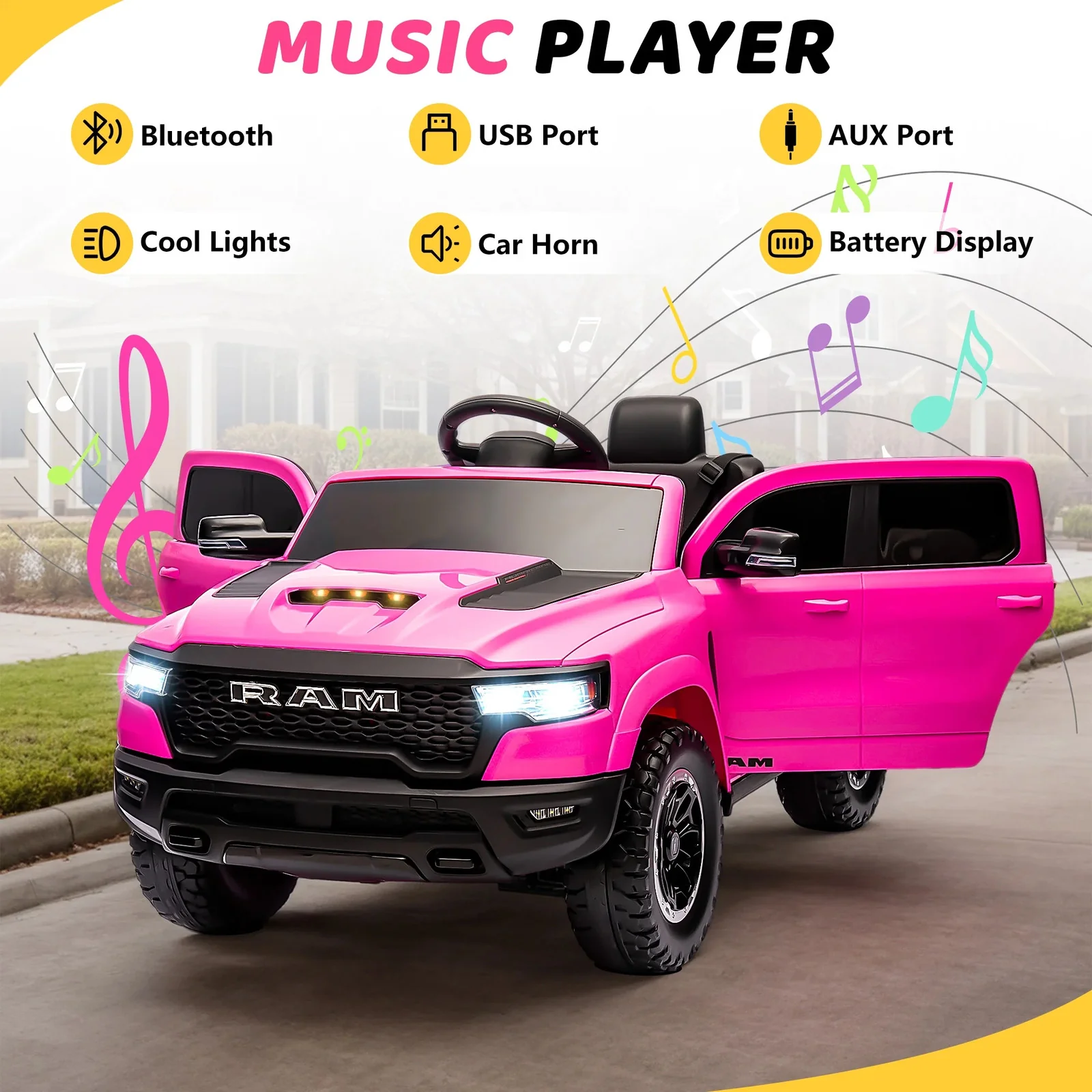 12V Ride-On Toy Car with Remote Control and 4-Wheel Suspension - Image 4