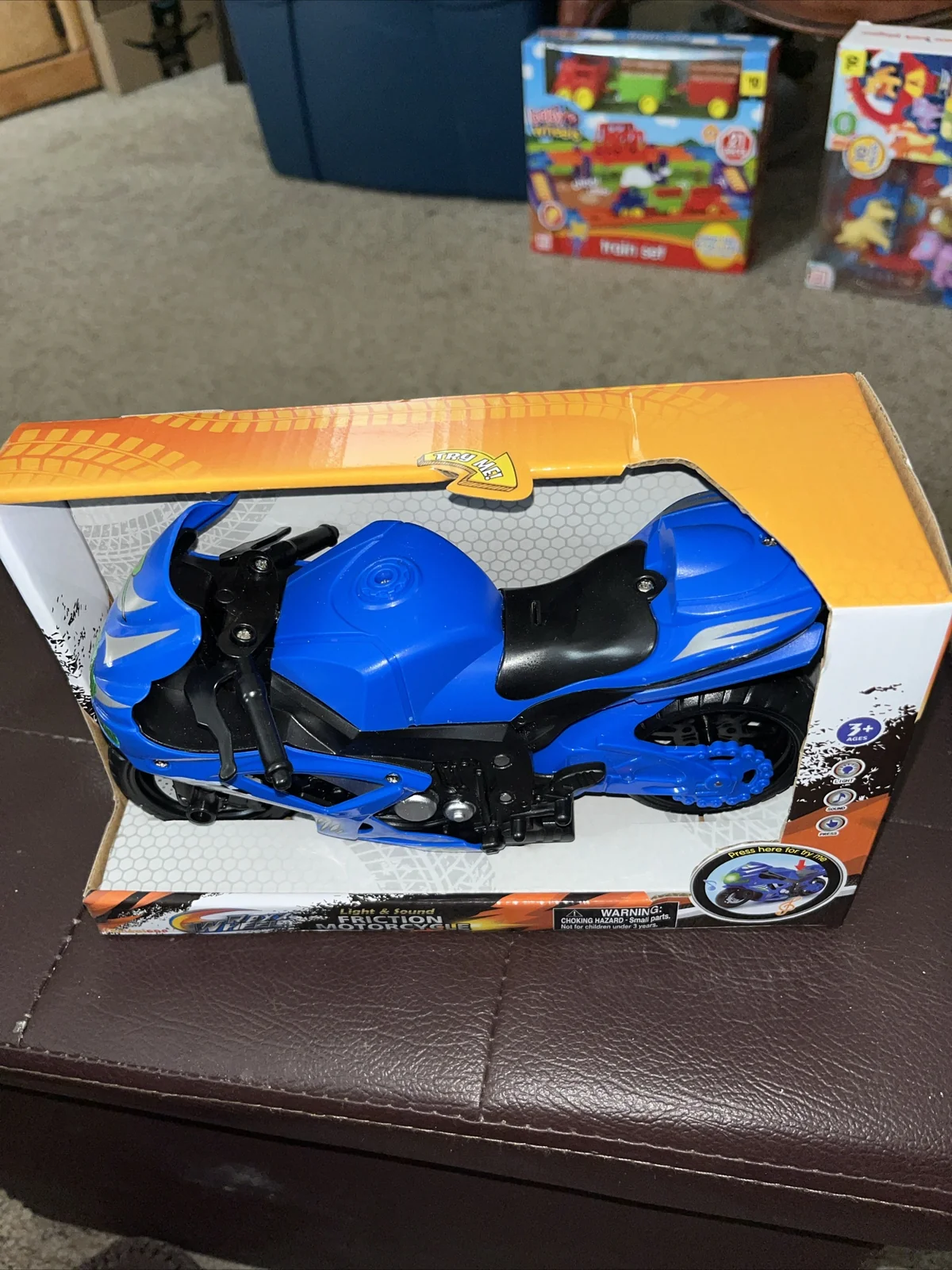Friction-Powered Motorcycle Toy with Light and Sound Features - Image 2