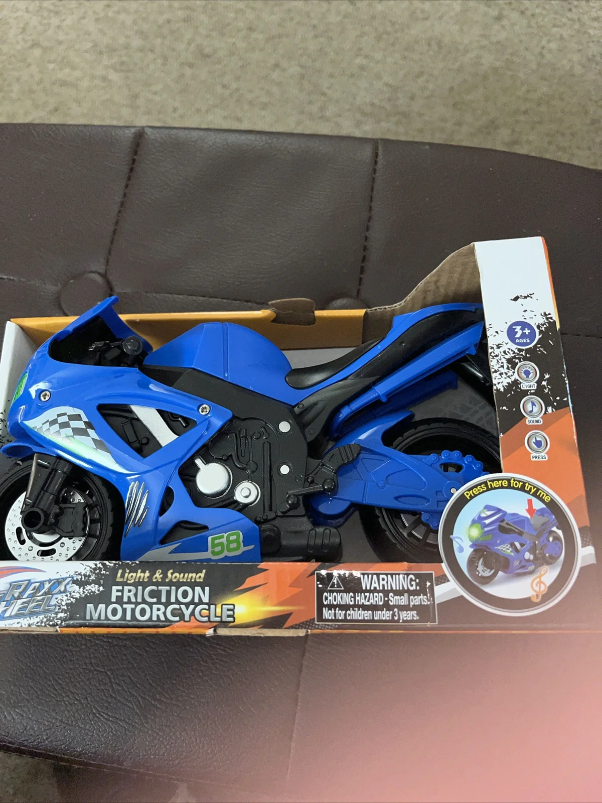 Friction-Powered Motorcycle Toy with Light and Sound Features - Image 4