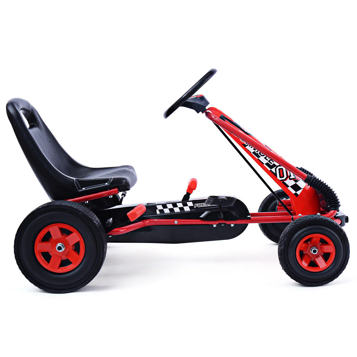Red 4-Wheel Pedal Go Kart for Kids with Adjustable Seat - Honeyjoy Ride On Toy - Image 10