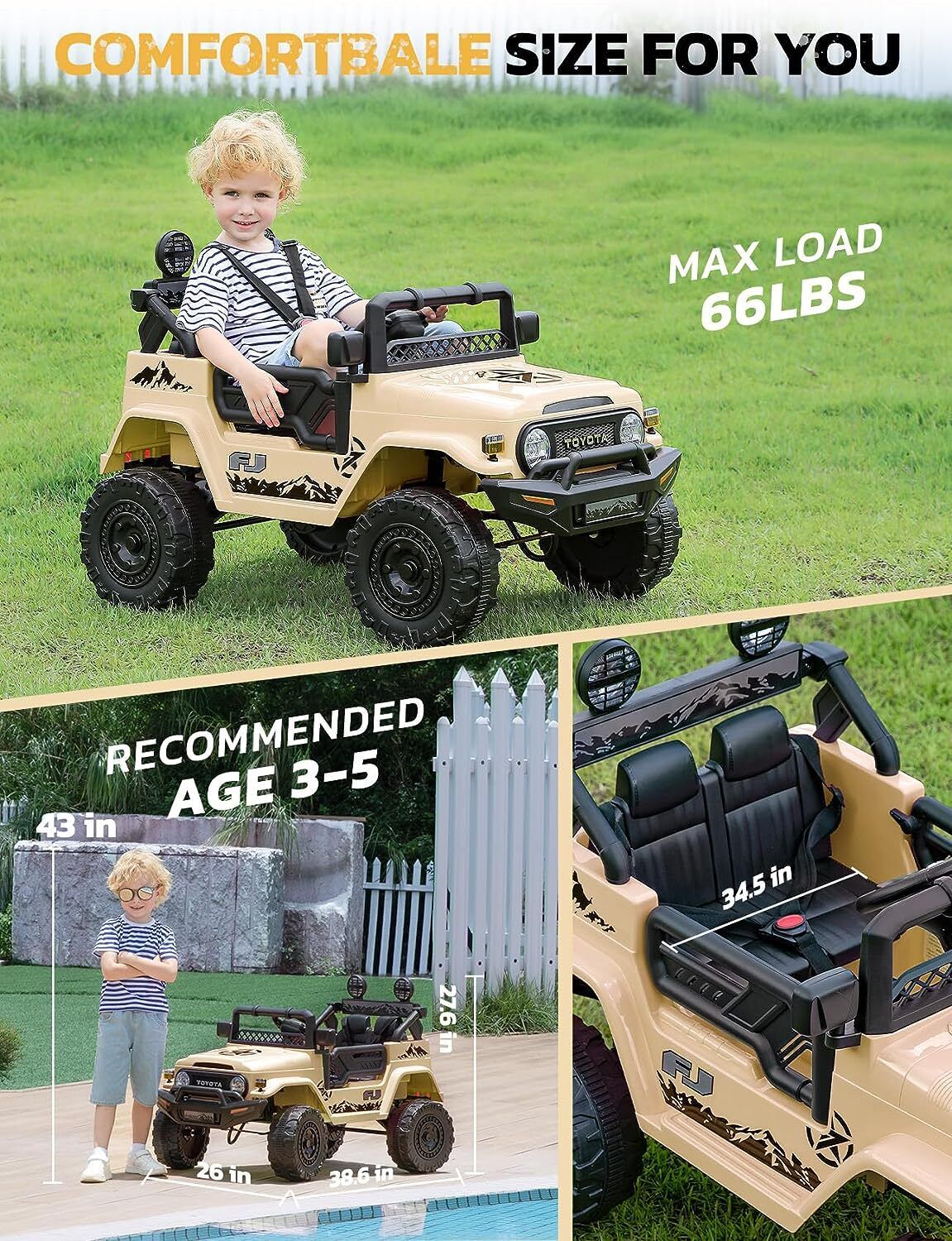 Remote Control 12V Kids Ride On Truck Electric Toy Car for Children - Image 10