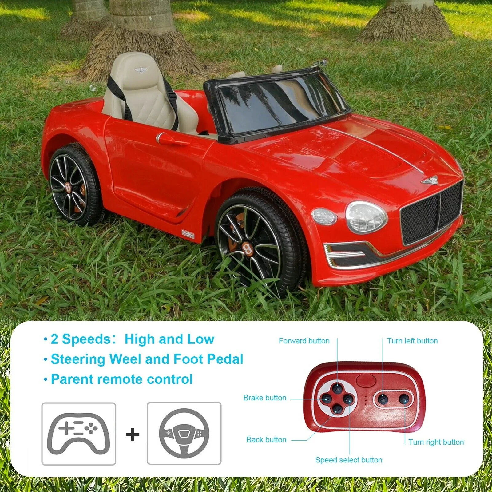 Remote Control Bentley Style Electric Car for Kids - 12V Ride-on Toy - Image 45