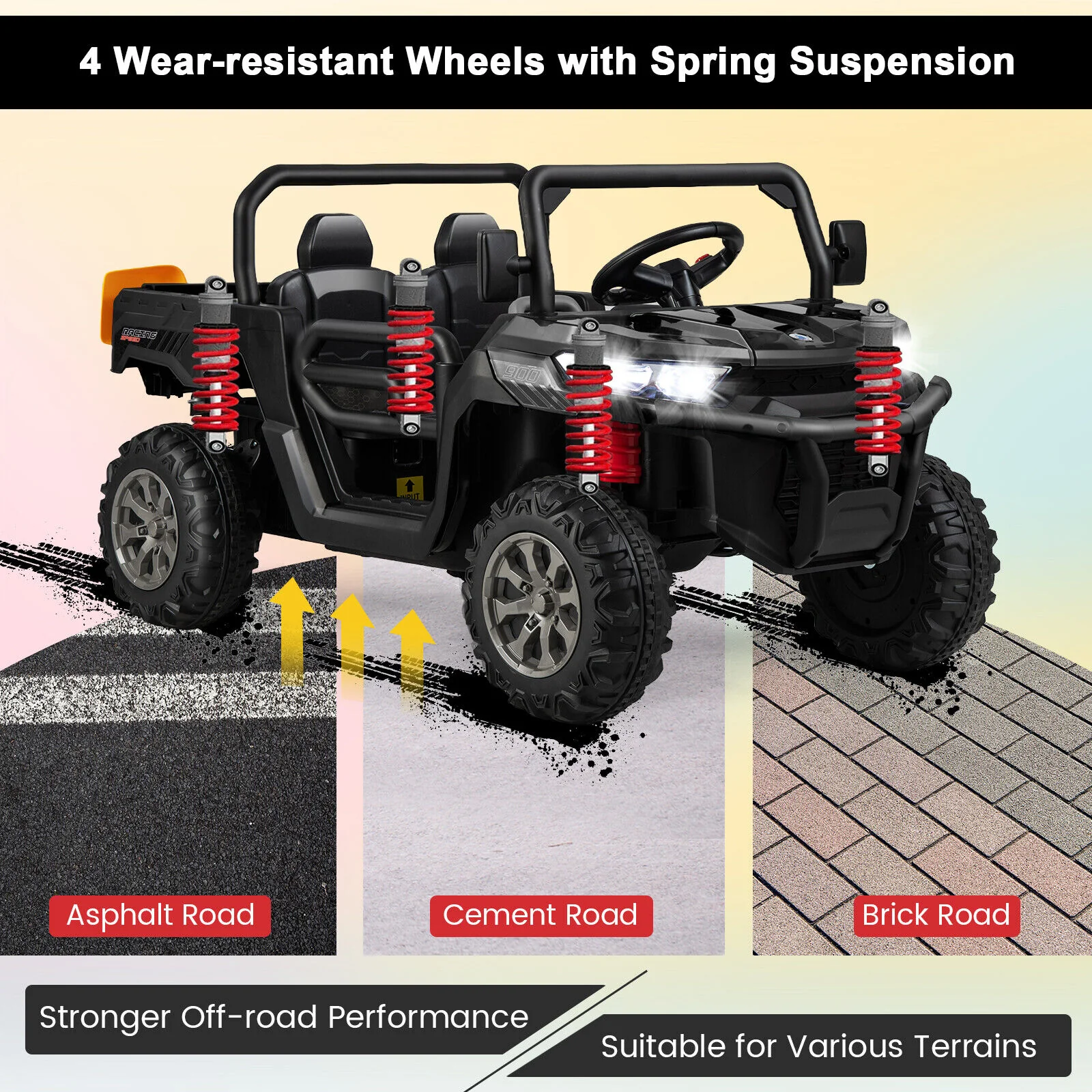 Remote Control Dump Truck with LED Headlights and Rear View Mirrors - 12V Ride-On Toy - Image 9