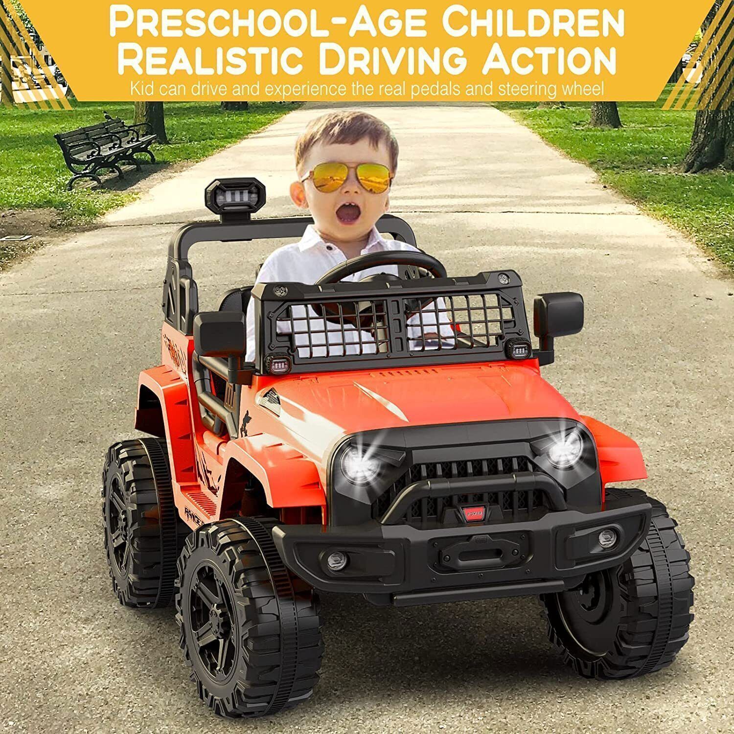 Remote Control Ride-On Truck with Bluetooth, LED Lights, and 2 Speeds for Kids - Image 12