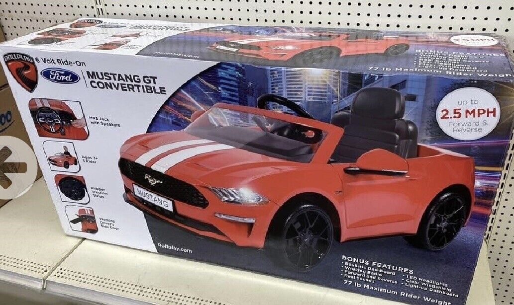 Rev Up Your Child's Playtime with the 6V Ford Mustang Ride-On - Red - Image 4