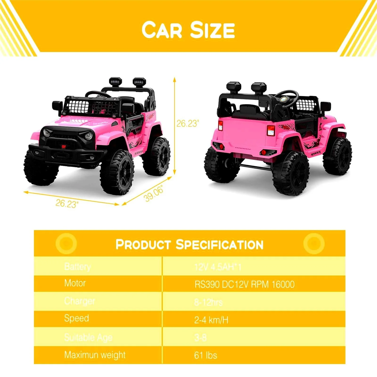 12V Electric Ride-On Kid's Truck with Remote Control and Spring Suspension - Image 14
