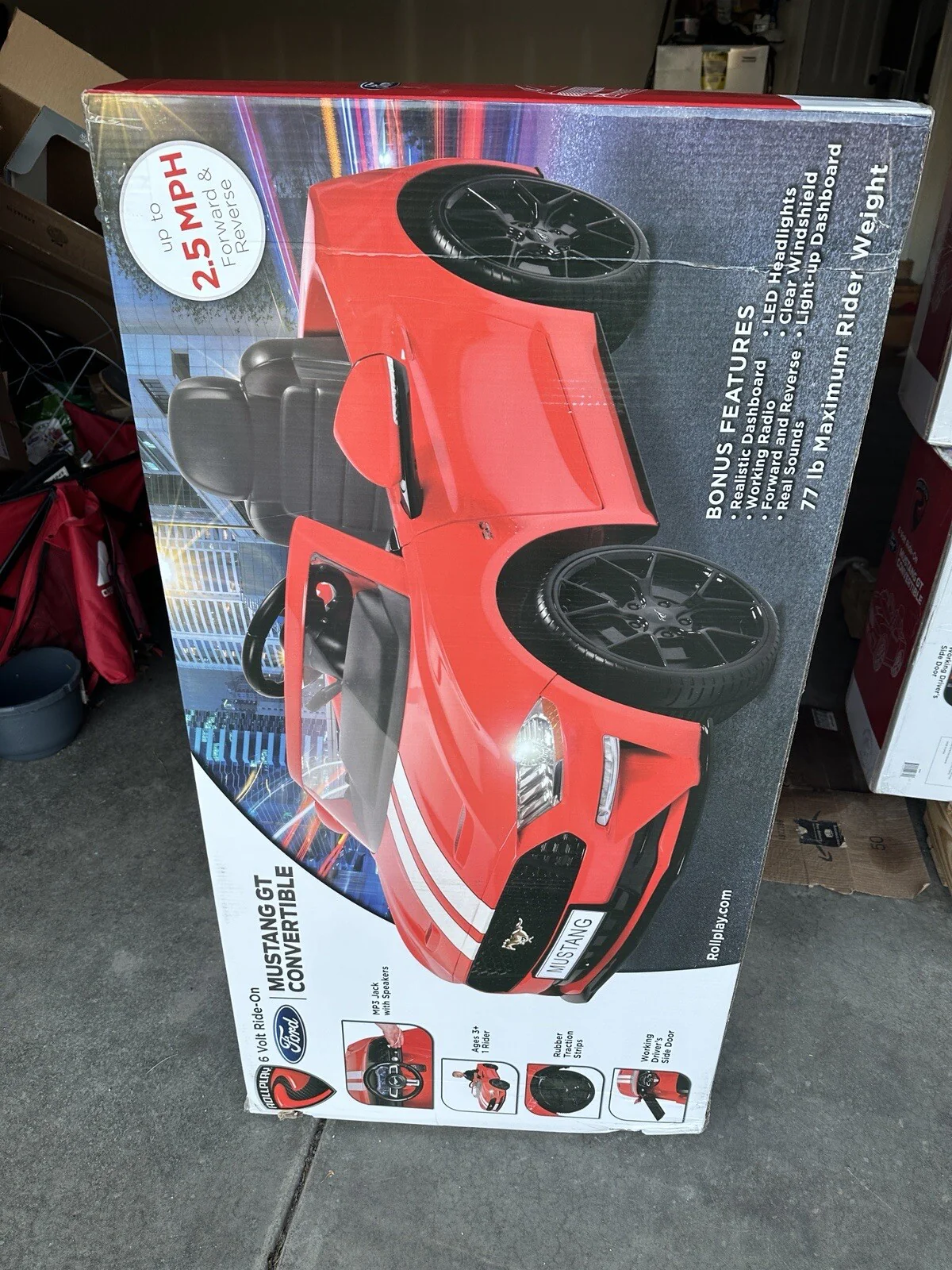 Convertible Mustang GT Electric Ride-On Car for Kids - Image 5