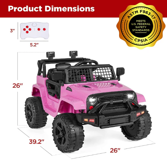 Rosa Electric Ride-On Car for Girls with Remote Control and Music - Rechargeable - Image 7