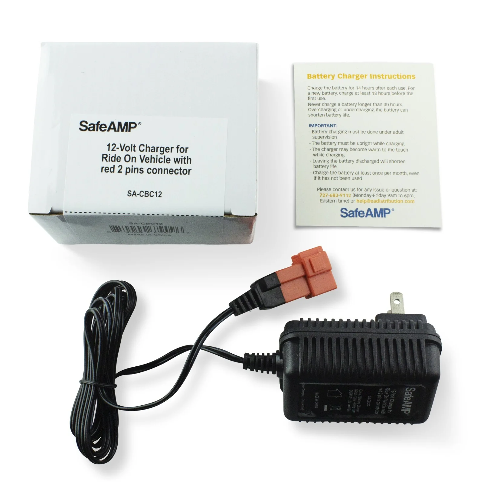 12-Volt Charger with Red 2-Pin Connector for Ride-On Vehicles - Image 3