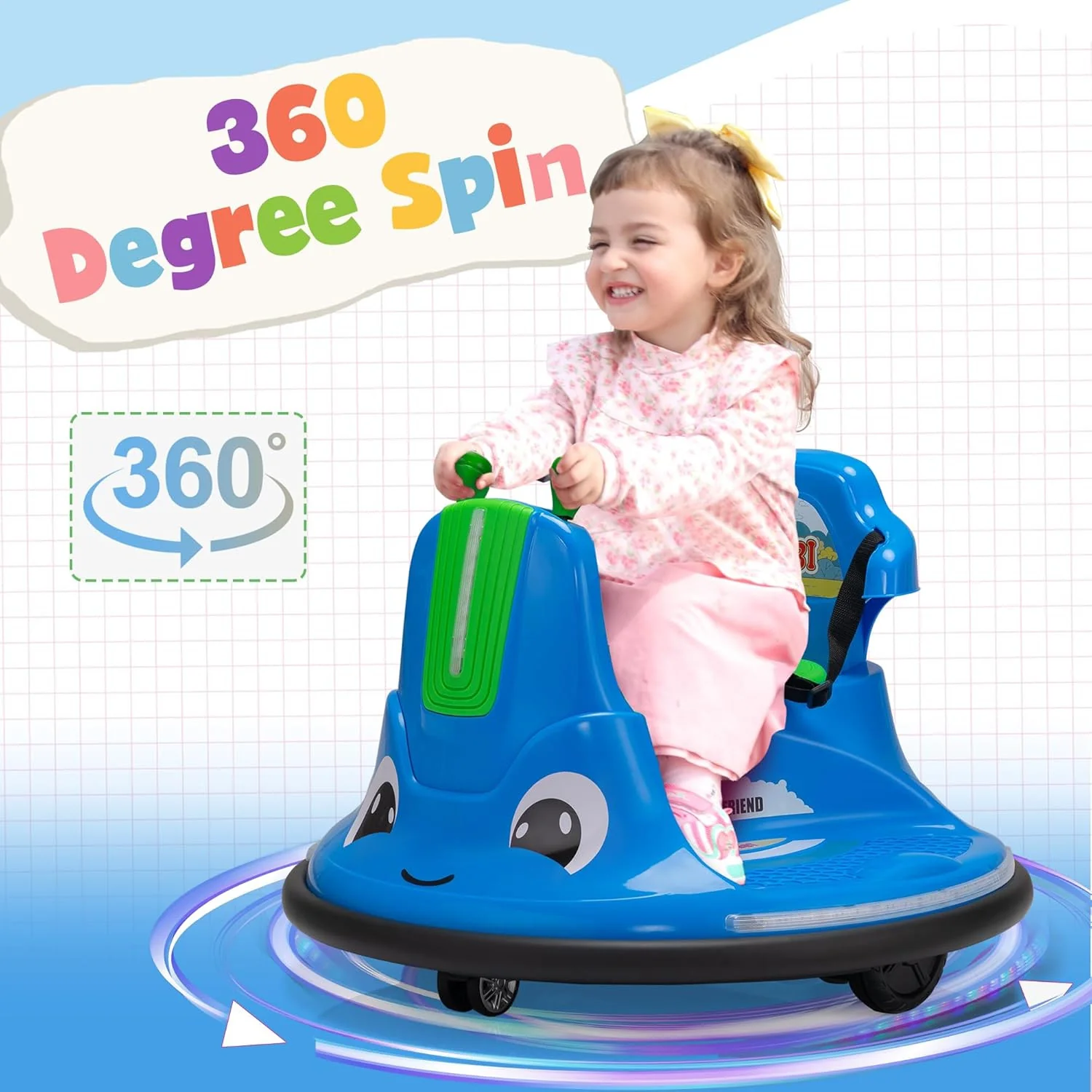 12V Electric Kids Ride-On Snail Baby Bumper Car with Remote Control - Image 6